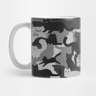 Grey Cats Camouflage Pattern | Gray Camo Cats Mug